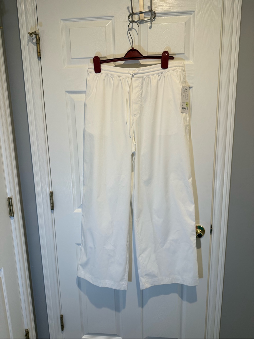 Athleta White Women’s Wide-Leg Drawstring Poplin Pants